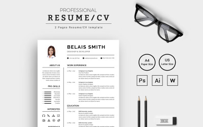 Belais Smith Designer &amp; Developer Resume/CV Resume Template