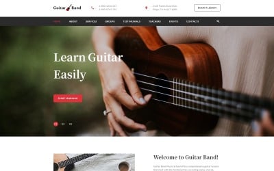 Gitárzenekar - Jó zeneiskola HTML céloldal sablon