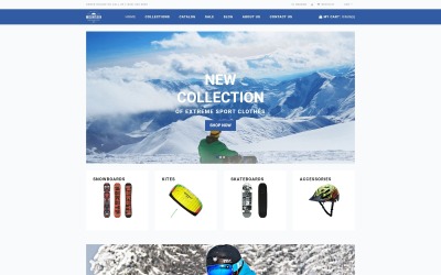 Góra - motyw Shopify ze sklepem odzieżowym Extreme Sport