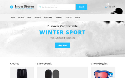 Sněhová bouře - šablona OpenCart obchodu se zimním sportovním vybavením
