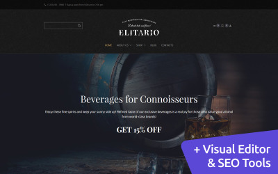 Elitario - Çevrimiçi İçecek Mağazaları MotoCMS E-ticaret Şablonu