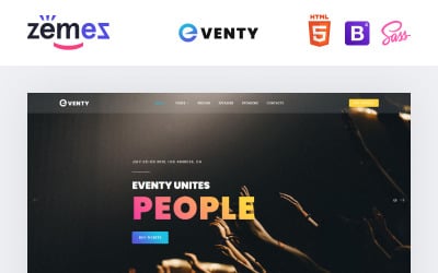 Eventy - Modelo de site HTML multiuso de evento público agradável