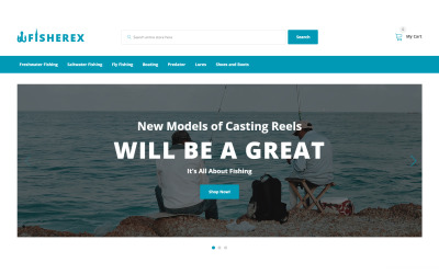 Fisherex - modelo OpenCart de loja de pesca