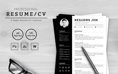 Resudrs Jon Designer &amp;amp; Developer Resume Template