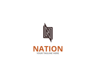 Modelo de logotipo da Nation N Letter