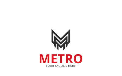 Modelo de logotipo de carta Metro M