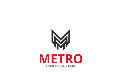 Plantilla de logotipo de letra Metro M