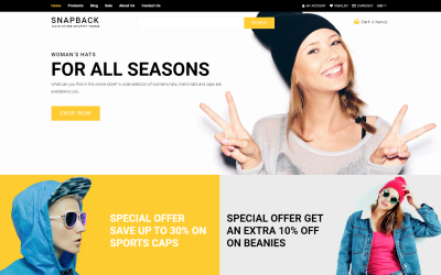 Snapback - Tema Shopify del negozio di cappelli