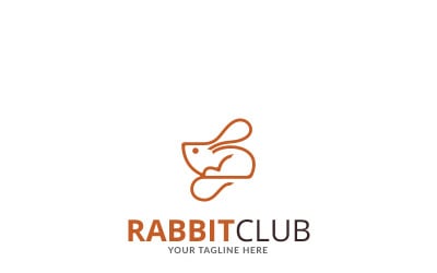Modello di logo del club di coniglio