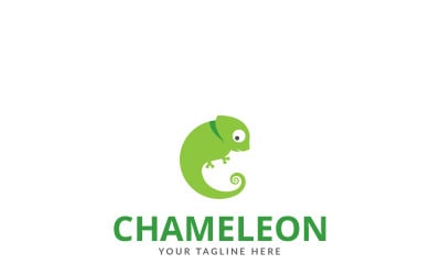 Plantilla de logotipo verde camaleón
