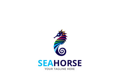 Sea Horse Color Logo Template