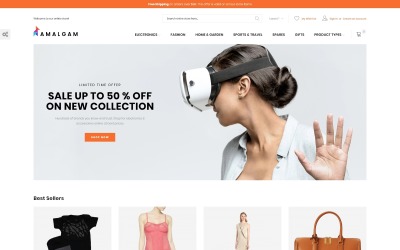 Magento Theme namens "Amalgam - Wholesale" #73230