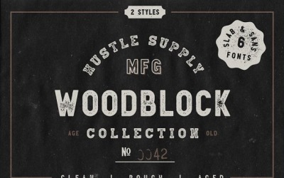 Woodblock-collectie - Sans &amp;amp; Slab-lettertype