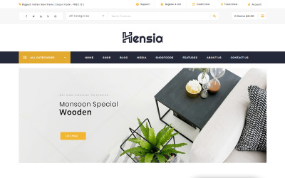 Hensia - Furniture Store WooCommerce Theme