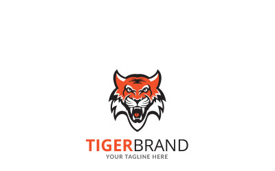 Modello di logo di progettazione del marchio della tigre