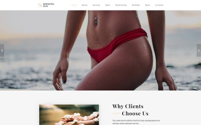 Slät hud - Vaxsalong HTML5 Mall för målsida