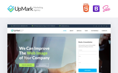 UpMark - Fancy Marketing Agency HTML Landing Page szablon