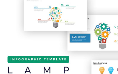 Lámpa - Infographic bemutató PowerPoint sablon