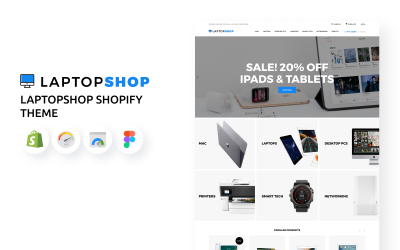 Laptopshop e-handel Shopify-tema