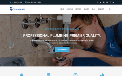 Plumbinn - Installieren und Reparieren von HTML-Vorlagen Landing Page Template