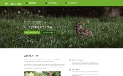 Real Grass - Zahradní údržba HTML Šablona stránky pro přistání