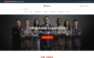 Responzivní Šablona mikrostránek "Justeco - Fancy Law Firm HTML" #73451