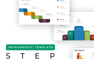 Schritt - Infografik-Präsentationsobjekt PowerPoint-Vorlage