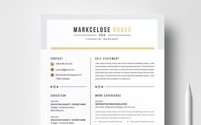 Modelo de currículo limpo e criativo de Marcelose Bravo