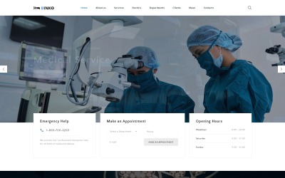 Landing Page Template namens "Binko - Futuristic Privat Clinic HTML" #73546