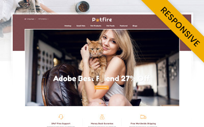 Petfire - Az állatok tárolják az OpenCart sablont