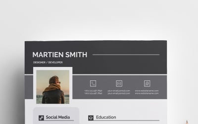 Plantilla de currículum en Word limpio de Smith