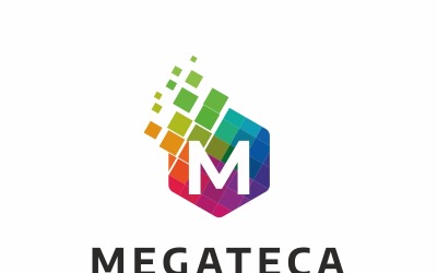 Plantilla de logotipo de letra M Megateca