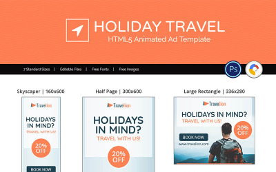 Tour y viajes | Banner animado de anuncio de viajes de vacaciones