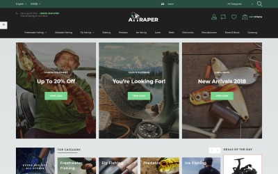 Attraper - Angeln eCommerce Bootstrap Vorlage PrestaShop Theme