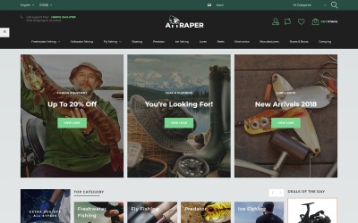 Attraper - Fishing eCommerce Bootstrap Template PrestaShop Teması