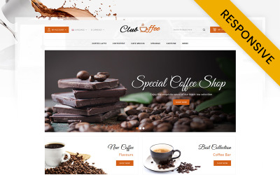Club Coffee Shop OpenCart responsieve sjabloon