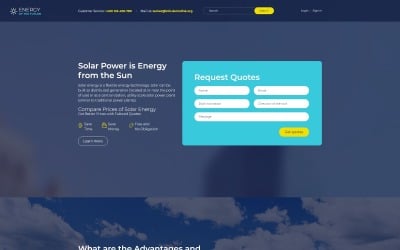 Energie van de toekomst - Joomla-sjabloon voor zonne-energie
