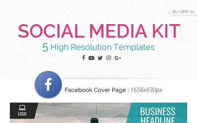 Logix  Kit - Facebook, Twitter, YouTube, Instagram &amp; Google+ Social Media Template
