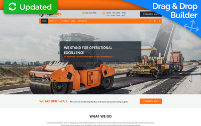 Moto CMS 3 Template namens "Highwayz - Road Construction" #73601