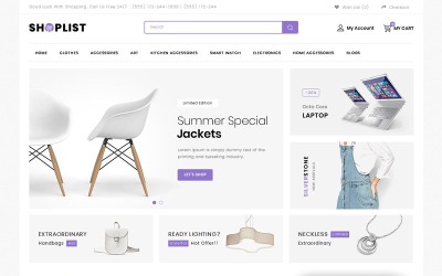 Reszponzív Shoplist - Mega Store OpenCart Template OpenCart sablon 73688