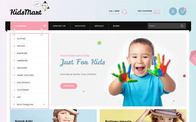 Шаблон OpenCart Kids Mart Shop