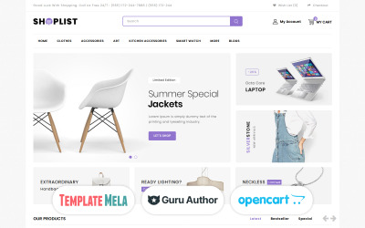 Shoplist - Mega Store OpenCart sablon