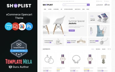Shoplist - шаблон OpenCart Mega Store