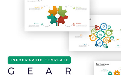 Gear-bemutató – Infographic PowerPoint-sablon