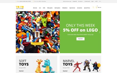 Шаблон OpenCart магазина игрушек Йо-Йо