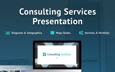 Slides de negócios - modelo de PowerPoint de serviços de consultoria
