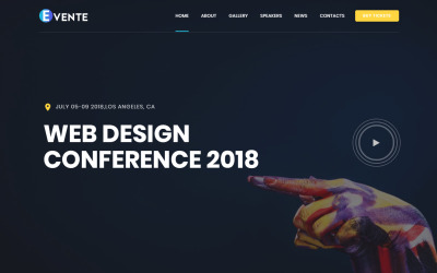Tema di Landing Page Responsive #73725 "Evente - Web Design Conference"
