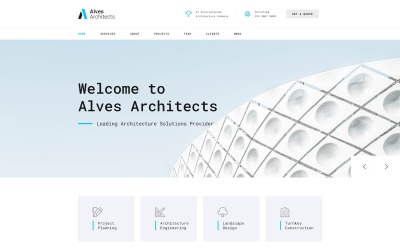 Alves Architects - HTML-bestemmingspaginasjabloon voor Light Architecture Company