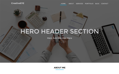 "CreativeEYE - Bootstrap 4 Grid Based PSD Template For Personal Portfolio" - bootstrap PSD шаблон №73895