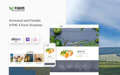 "Organic Farm Multipurpose HTML" Responsive Website template №73860